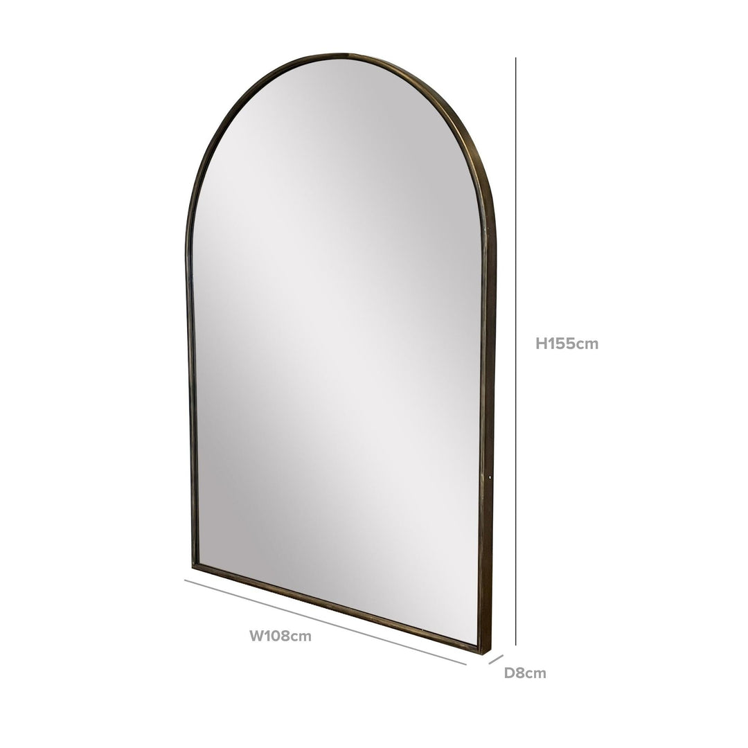 Veronica Brass Arched Mirror - OneWorld Collection