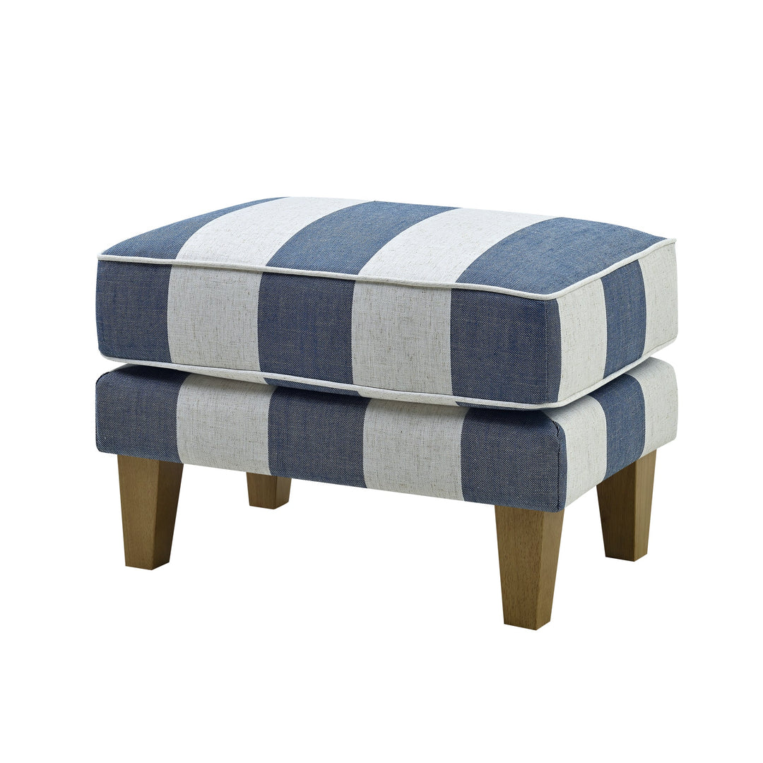 Bondi Ottoman Denim and Cream Stripe - OneWorld Collection