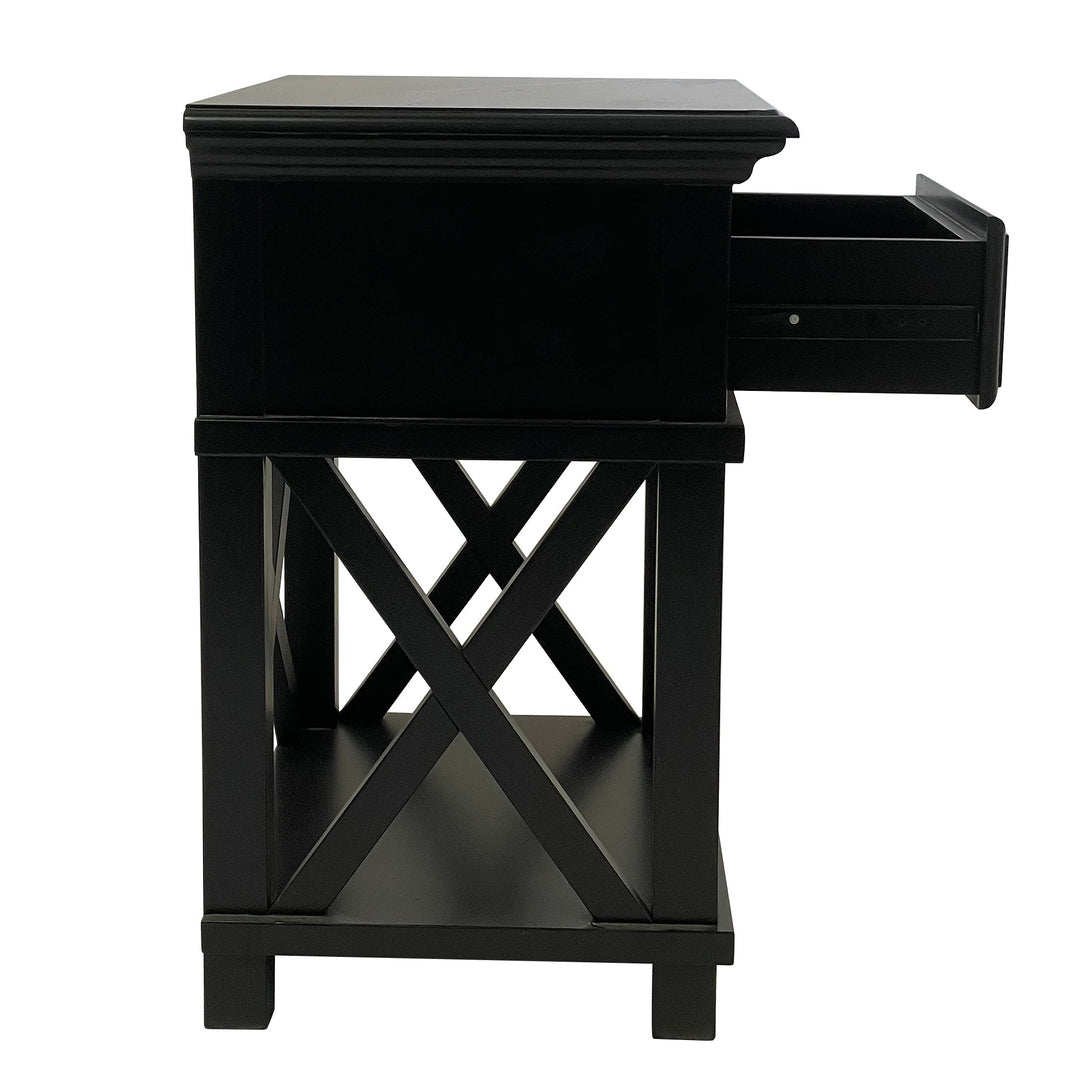 Sorrento Black Bedside Table - OneWorld Collection