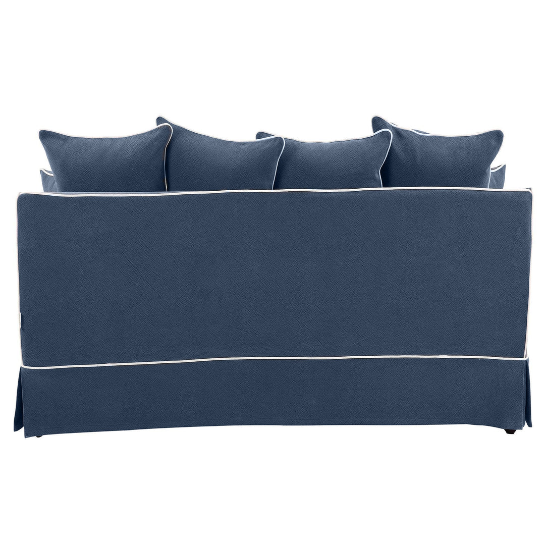 Noosa 2 Seat Sofa Navy With White Piping - OneWorld Collection