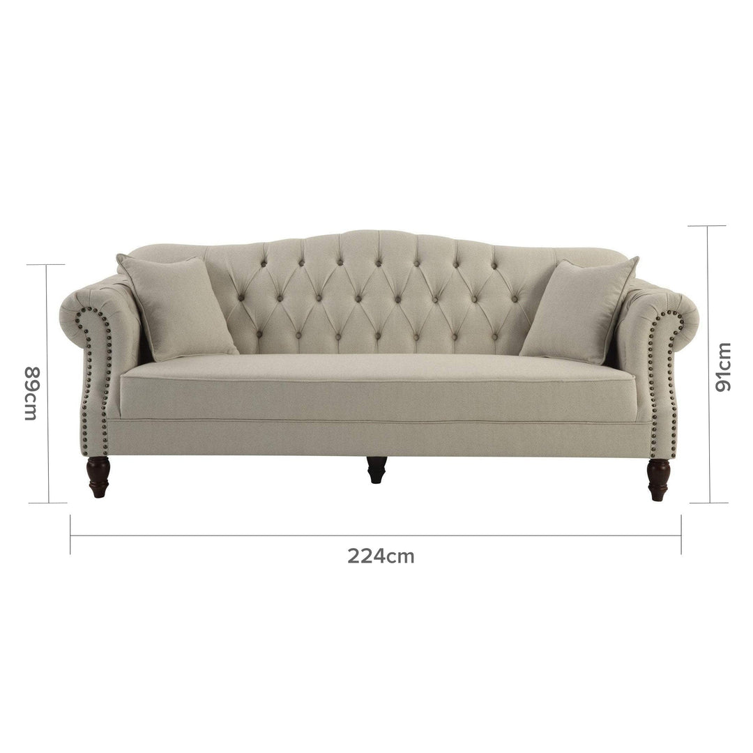 Vaucluse 3 Seat Sofa Beige - OneWorld Collection