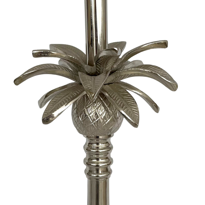 Nickel Pineapple Leaf Lamp W/White Shade - OneWorld Collection