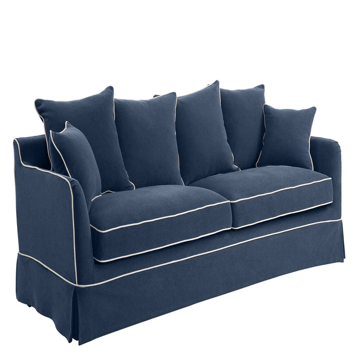 Noosa 3 Seat Queen Sofa Bed Noosa 3 Seat Sofa Navy With Whte Piping - OneWorld Collection