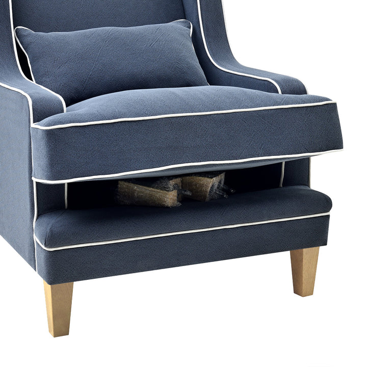 Bondi Hamptons Armchair Navy W/White Piping