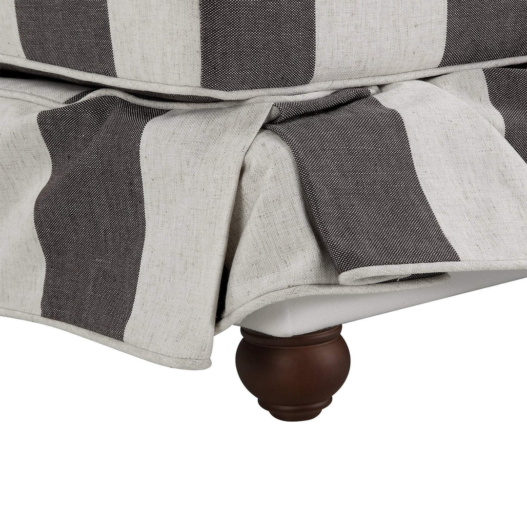 Noosa Ottoman Grey & Cream Stripe - OneWorld Collection