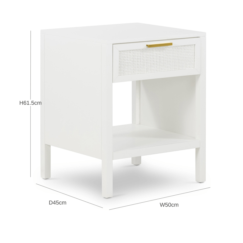 Santorini Bedside Table White - OneWorld Collection