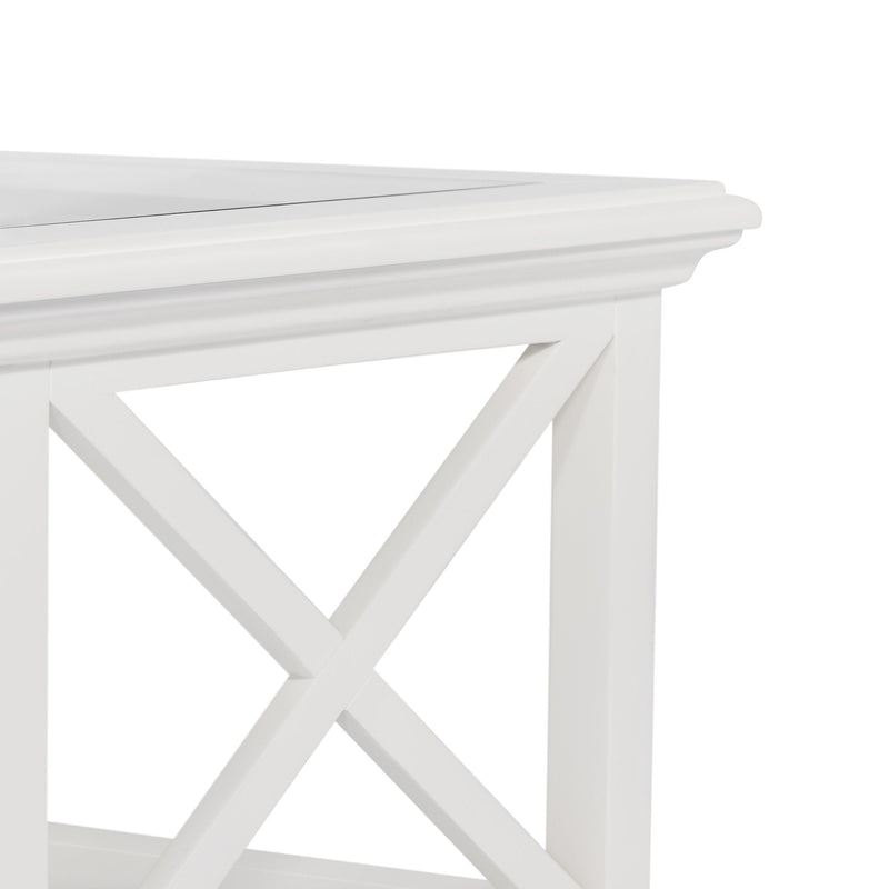 Sorrento Large Glass Coffee Table White - OneWorld Collection