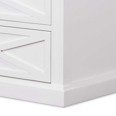 Sorrento White Medium 2 Draw Bedside Table - OneWorld Collection