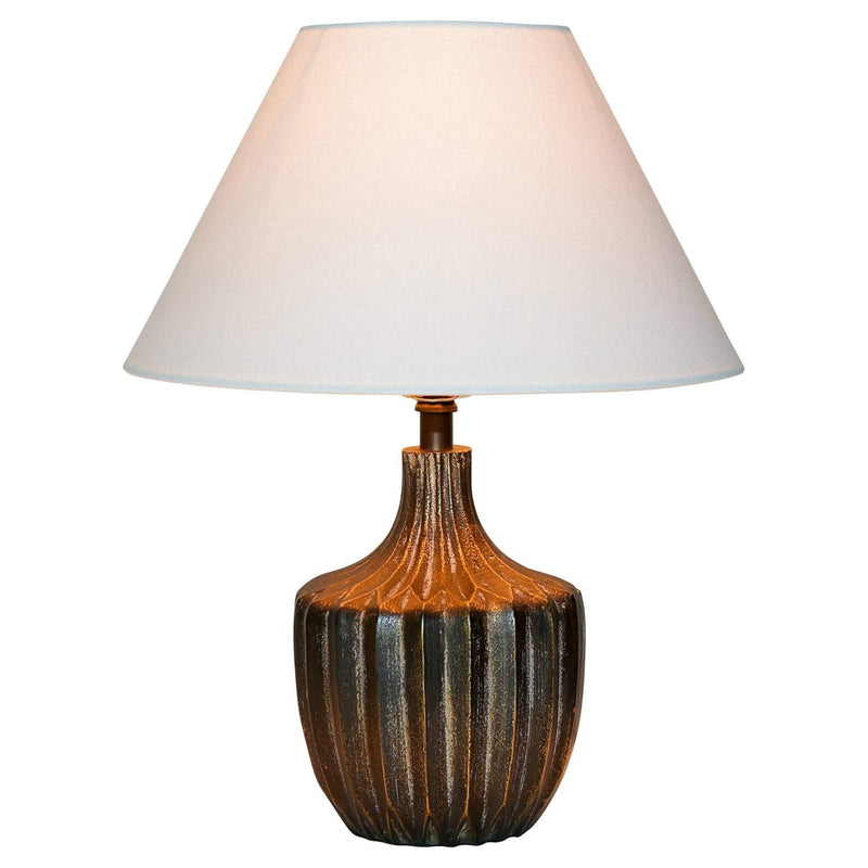 Ant Gold Ribbed Lamp Base Only - OneWorld Collection