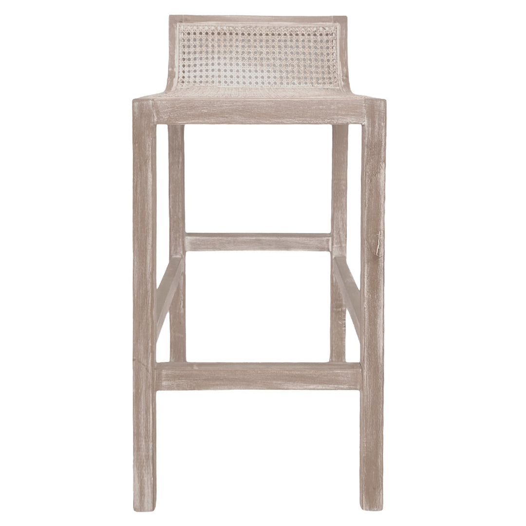 Amalfi Elm Wood and Rattan Barstool Natural