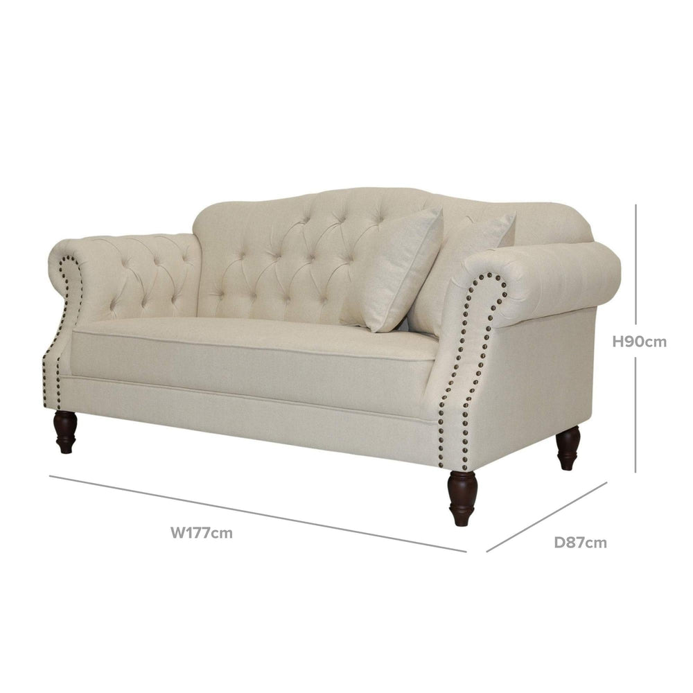 Vaucluse 2 Seat Sofa Beige - OneWorld Collection