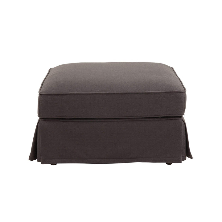 Ottoman Slip Cover - Noosa Charcoal - OneWorld Collection