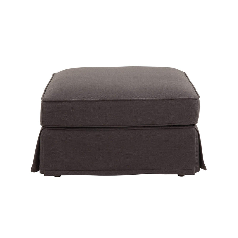 Ottoman Slip Cover - Noosa Charcoal - OneWorld Collection