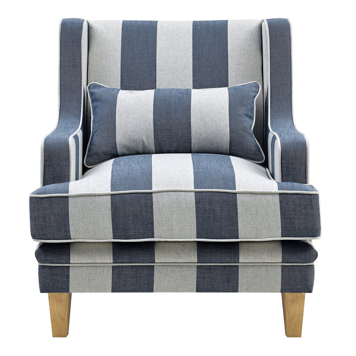 Bondi Hamptons Armchair Denim/Cream Stripe