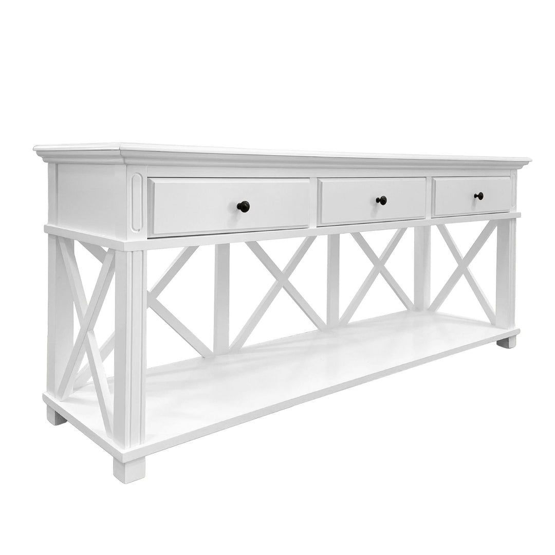 Sorrento White 3 Drawer Console - OneWorld Collection