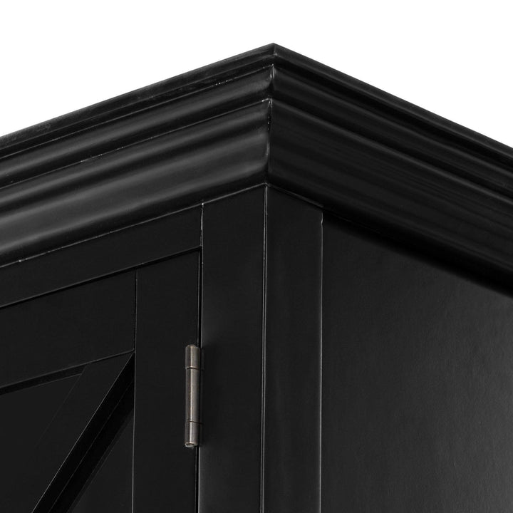 Sorrento Black Tall Glass Door Cabinet - OneWorld Collection