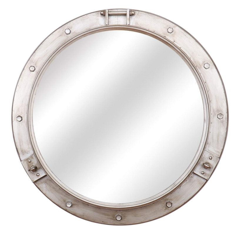 Nelson 72Cm Round Nickel Nautical Mirror - OneWorld Collection