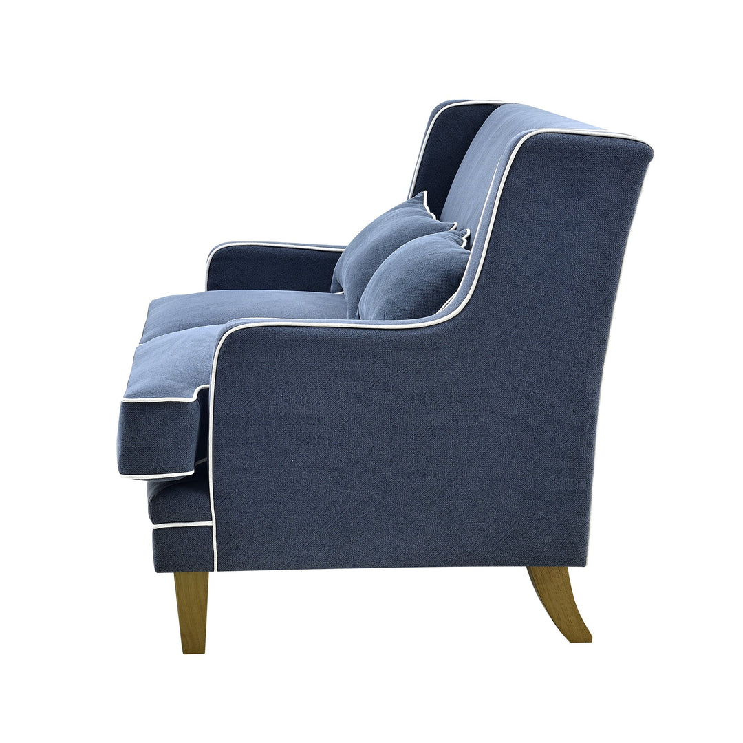 Bondi 2 Seat Sofa Navy With White Piping - OneWorld Collection