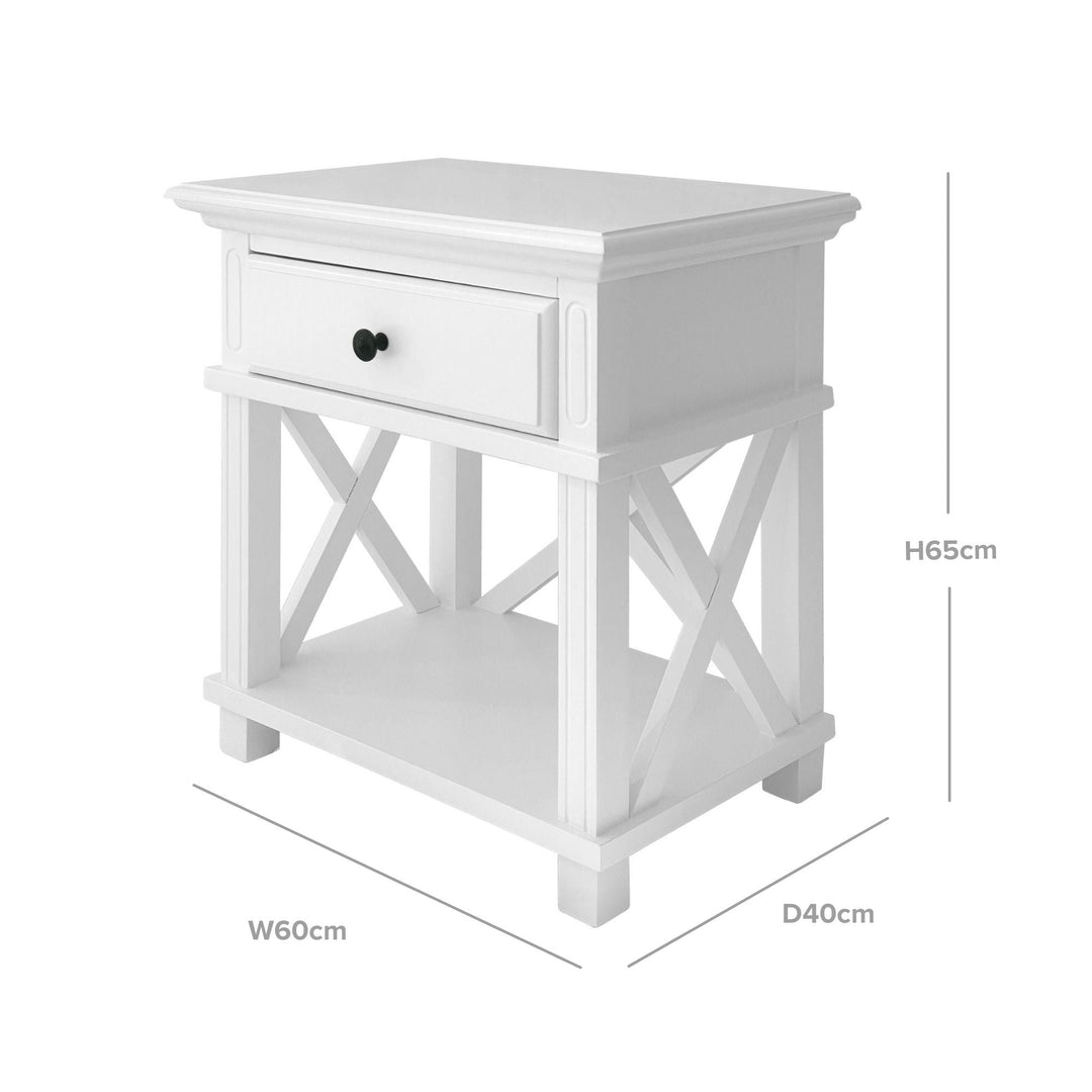 Sorrento White Bedside Table - OneWorld Collection