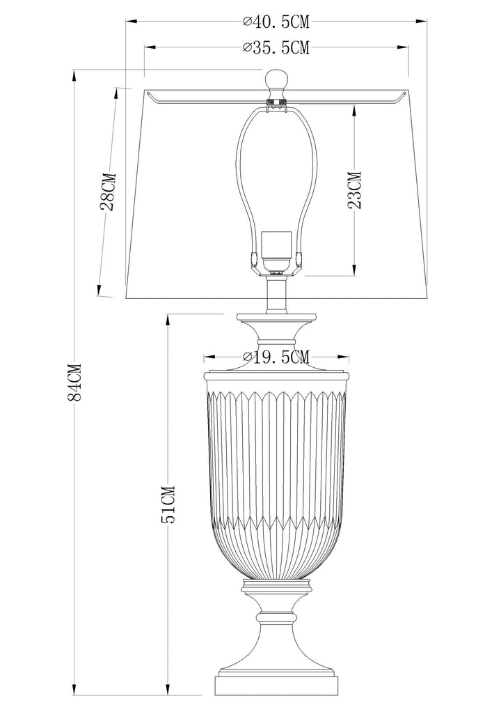 Glass Nickel Lamp W/White Linen Shade - OneWorld Collection