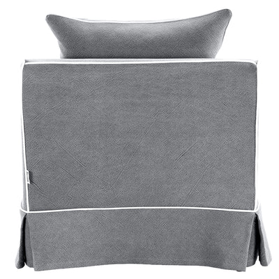 Noosa Hamptons Armchair Grey W/White Piping Linen Blend