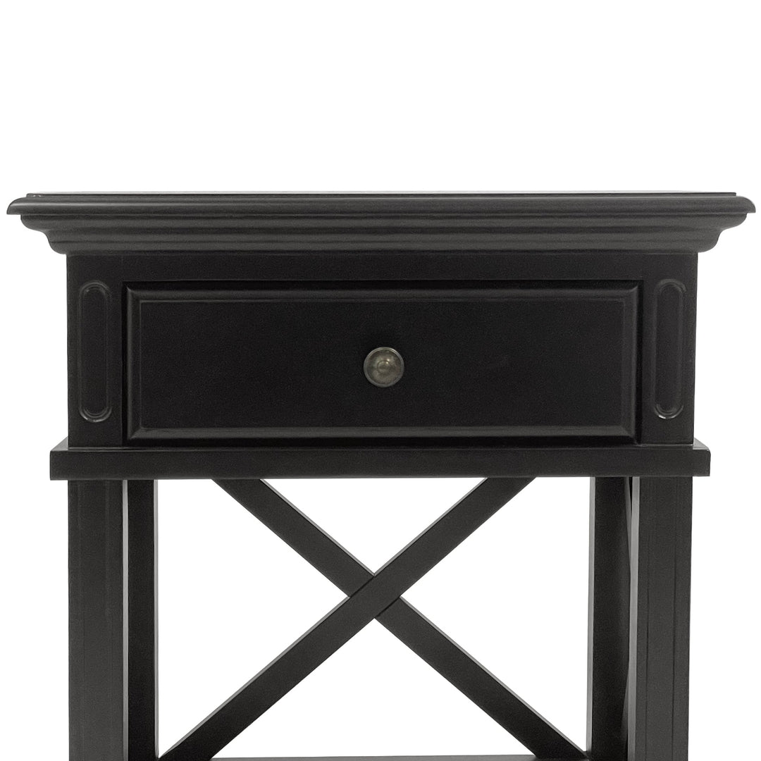 Sorrento Black Bedside Table - OneWorld Collection