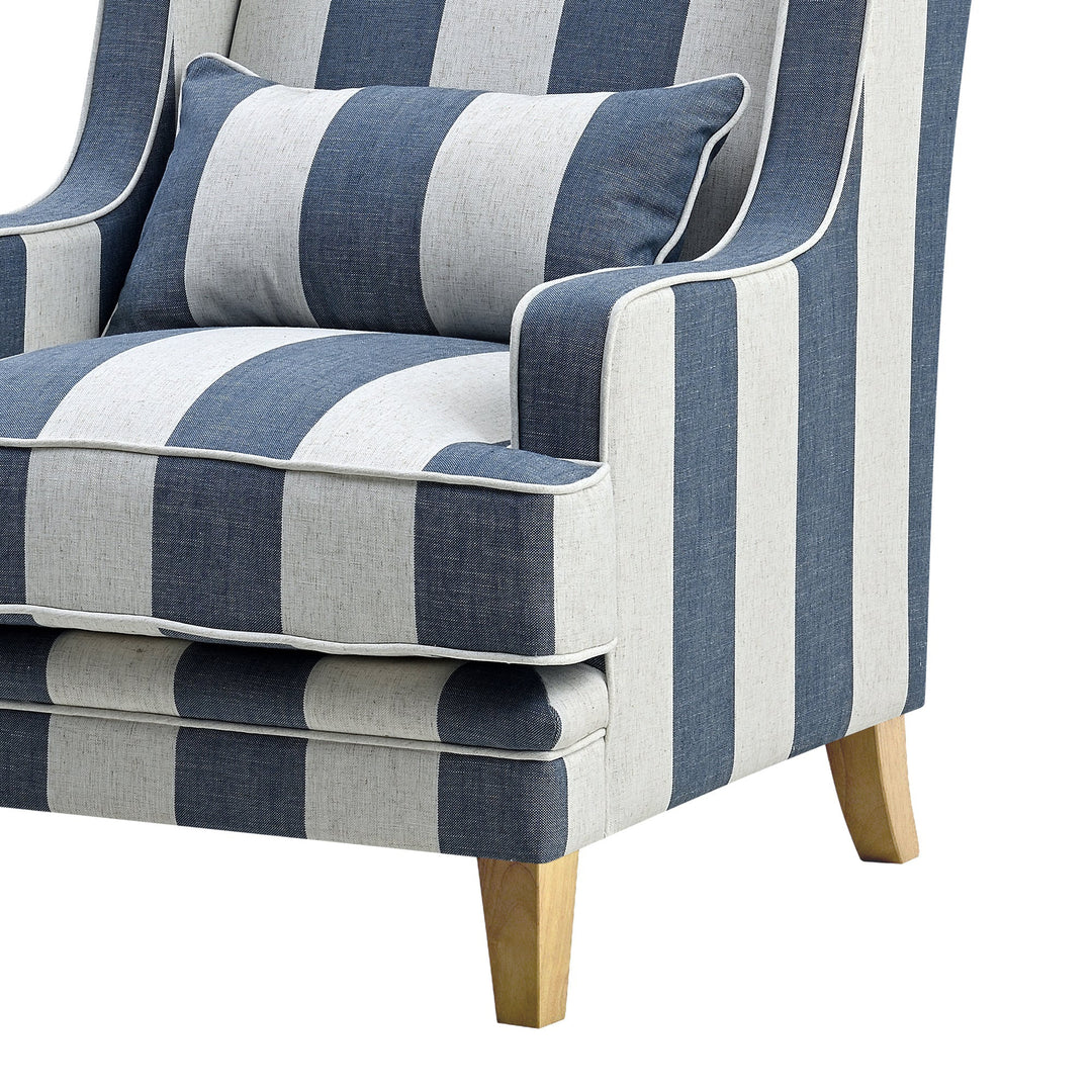 Bondi Hamptons Armchair Denim/Cream Stripe