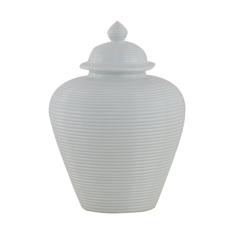 James White 13" Ceramic Jar with Lid - OneWorld Collection