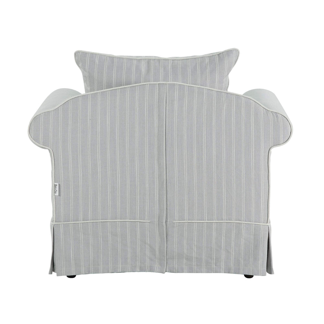 Armchair Slip Cover - Avalon Cloud Stripe - OneWorld Collection