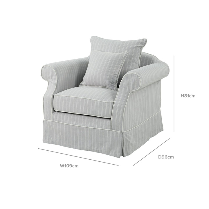 Avalon Armchair Cloud Stripe - OneWorld Collection