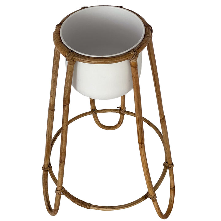 Malibu Rattan Planter with Stand - OneWorld Collection