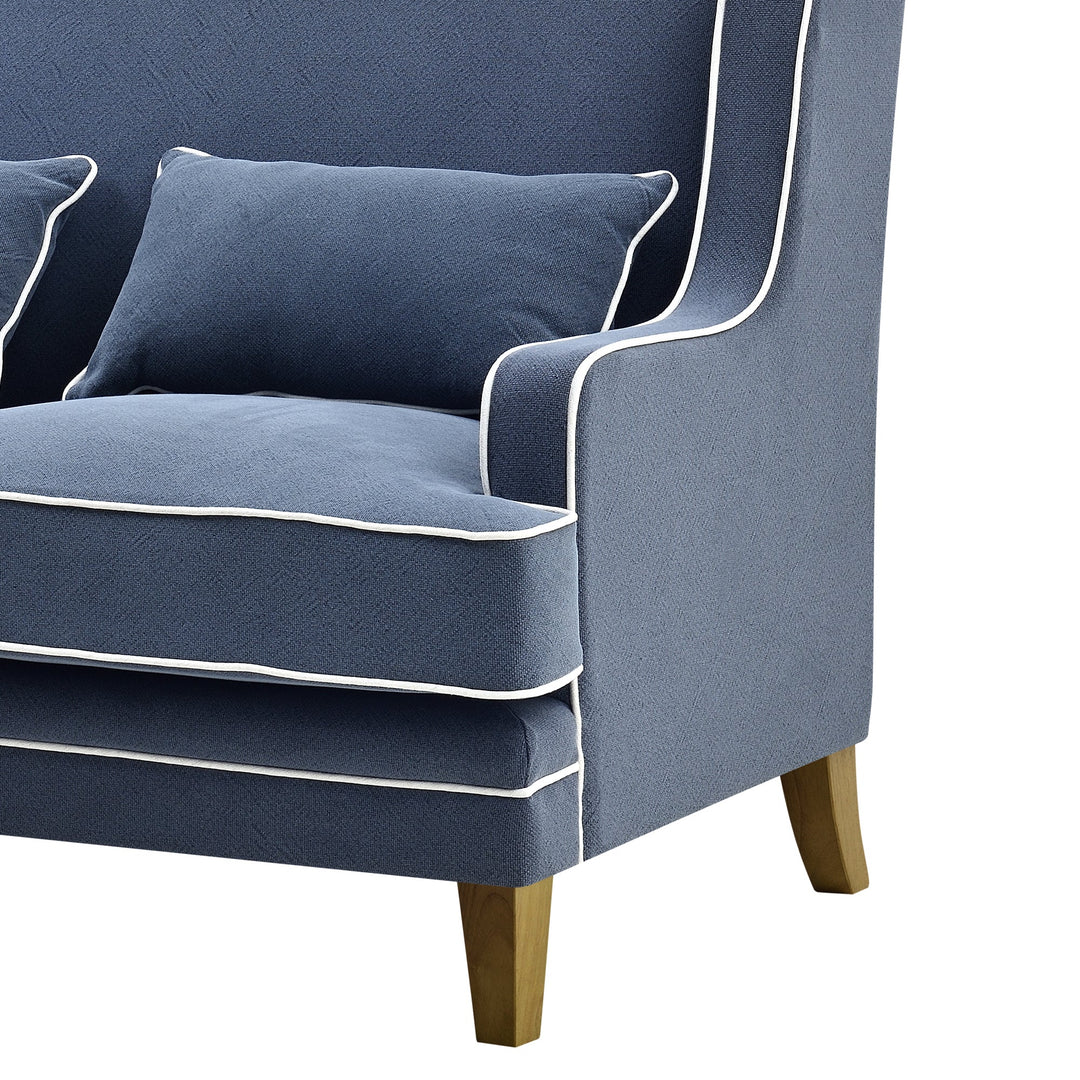 Bondi 2 Seat Sofa Navy With White Piping - OneWorld Collection