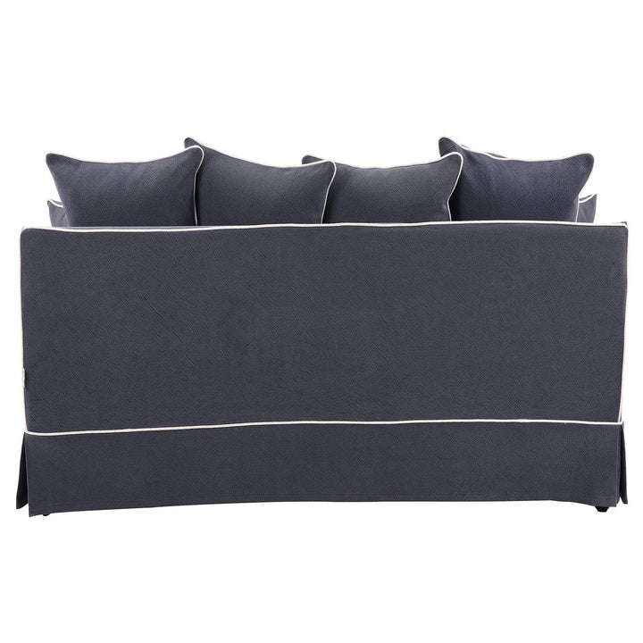 3 Seat Slip Cover - Noosa Navy with White Piping - OneWorld Collection