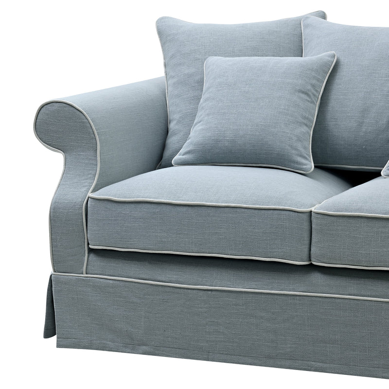 Avalon 2 Seat Hamptons Sofa Beach Linen Blend