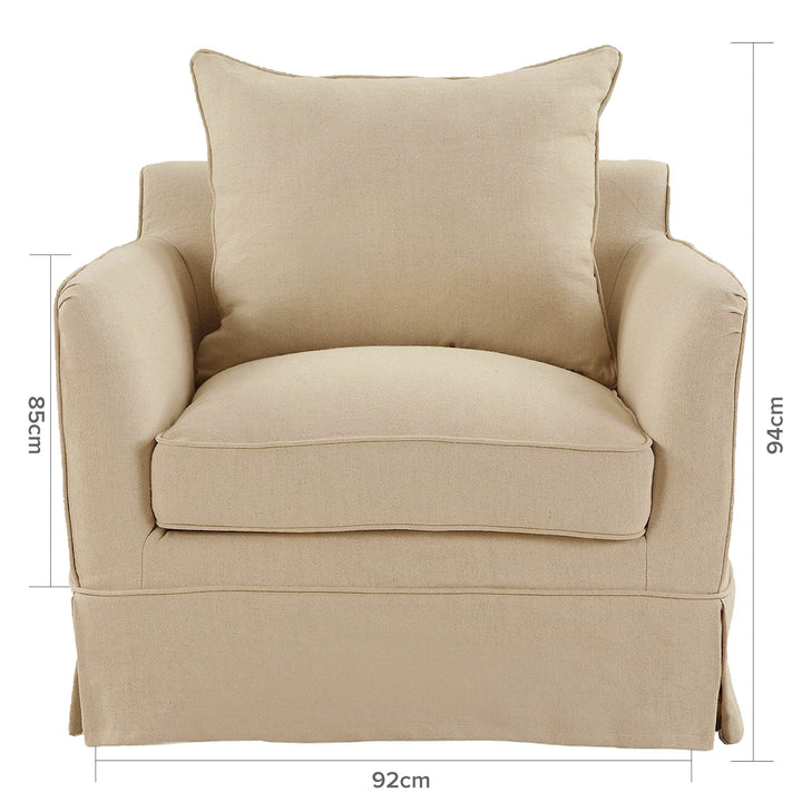 Armchair Slip Cover - Noosa Beige - OneWorld Collection