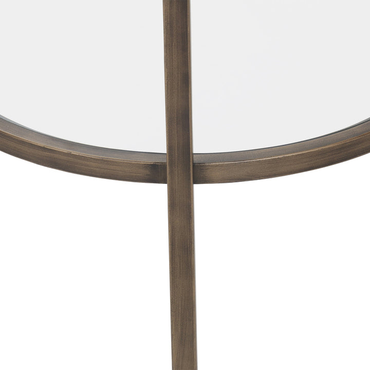 Palladium Glass and Brass Side Table - OneWorld Collection