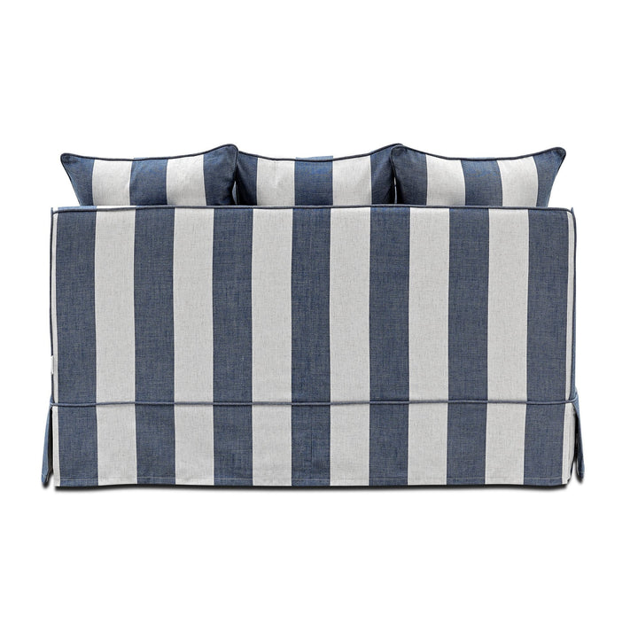 2 Seat Slip Cover - Noosa Denim Cream Stripe - OneWorld Collection