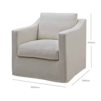 Clovelly Armchair Ivory - OneWorld Collection