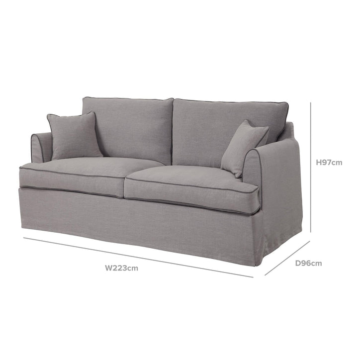 Byron 3 Seat Sofa Pebble Grey - OneWorld Collection