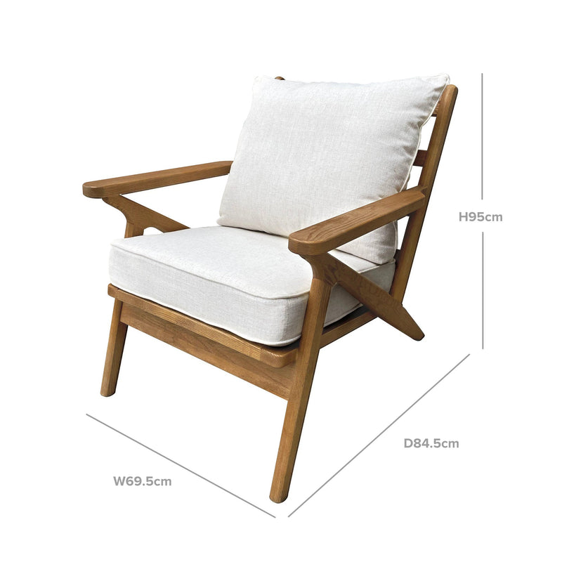 Ash Wood Chair W/Natural Cream - OneWorld Collection