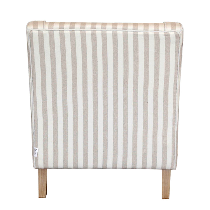 Bondi Hamptons Armchair Natural Stripe W/White Piping