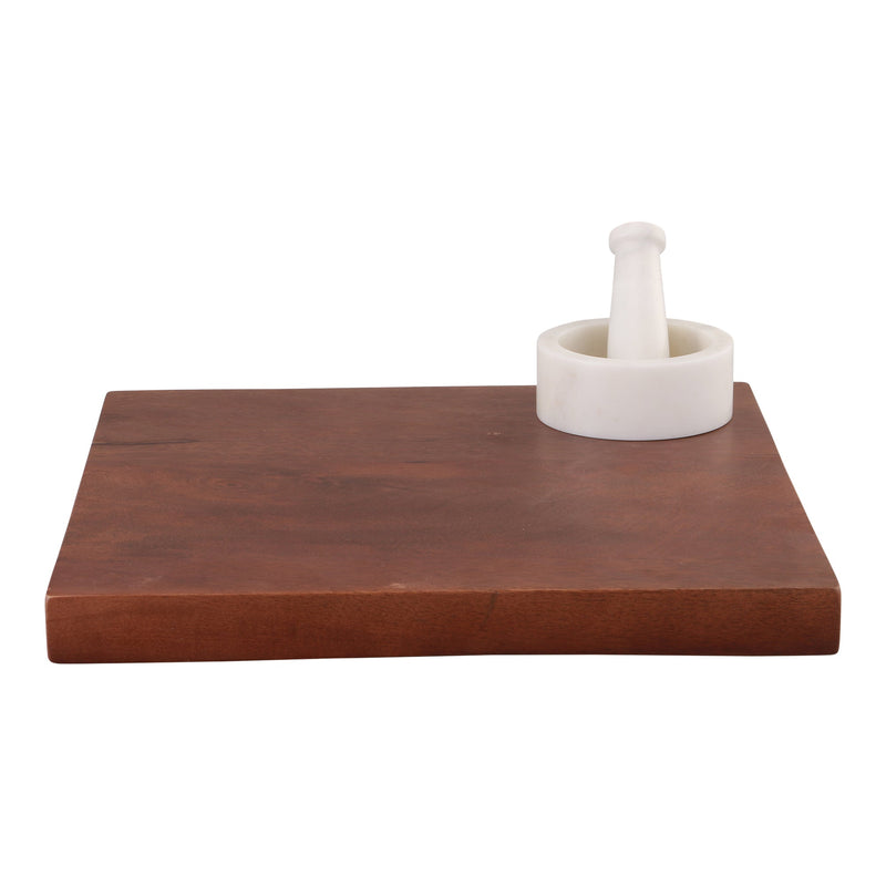 Timber Board With Mortar & Pestle - OneWorld Collection