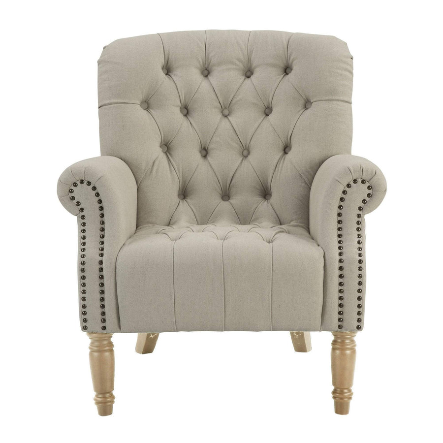 Maurice Buttoned Armchair Natural - OneWorld Collection