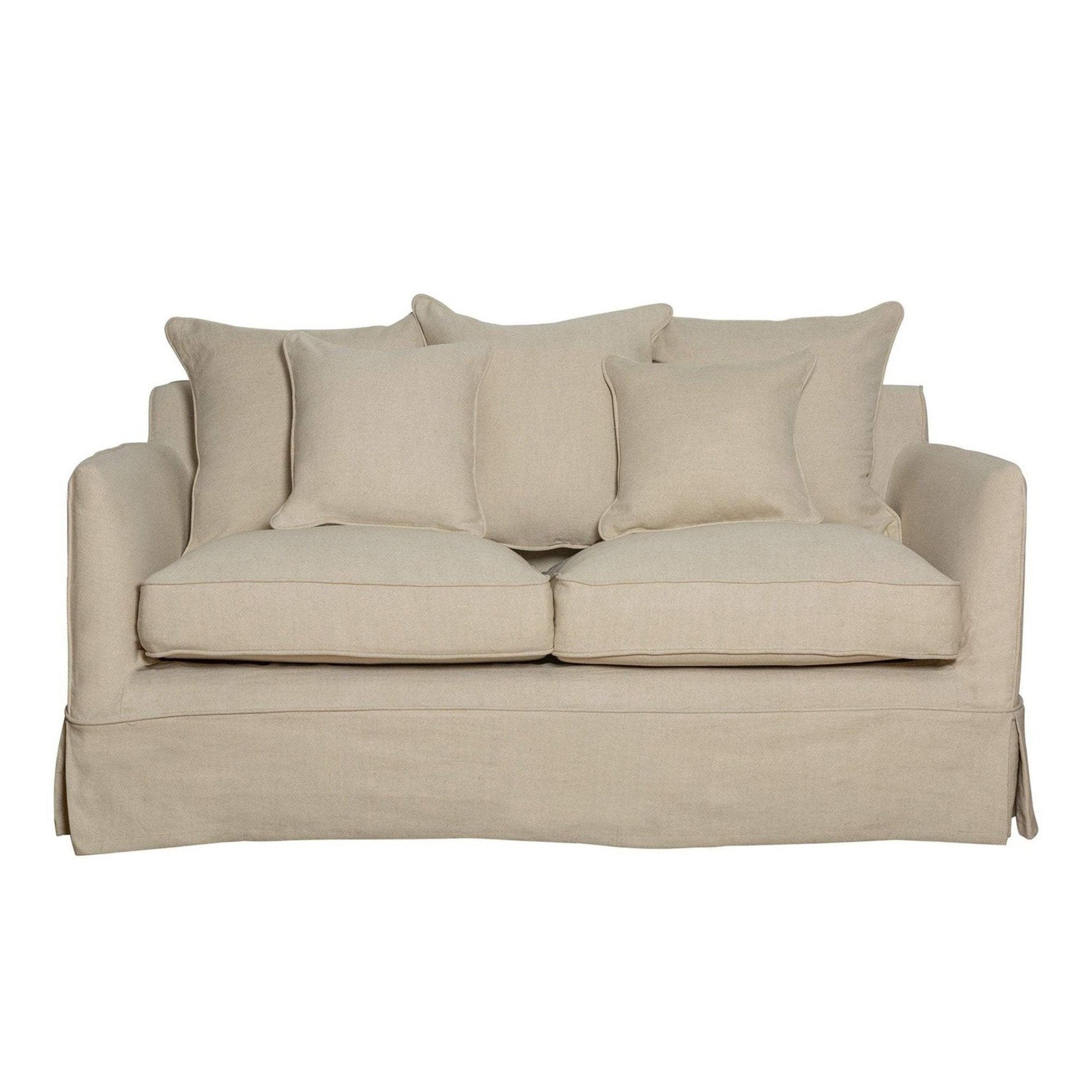 Noosa 2 Seat Sofa in Beige Linen Blend | OneWorld Collection – OneWorld ...