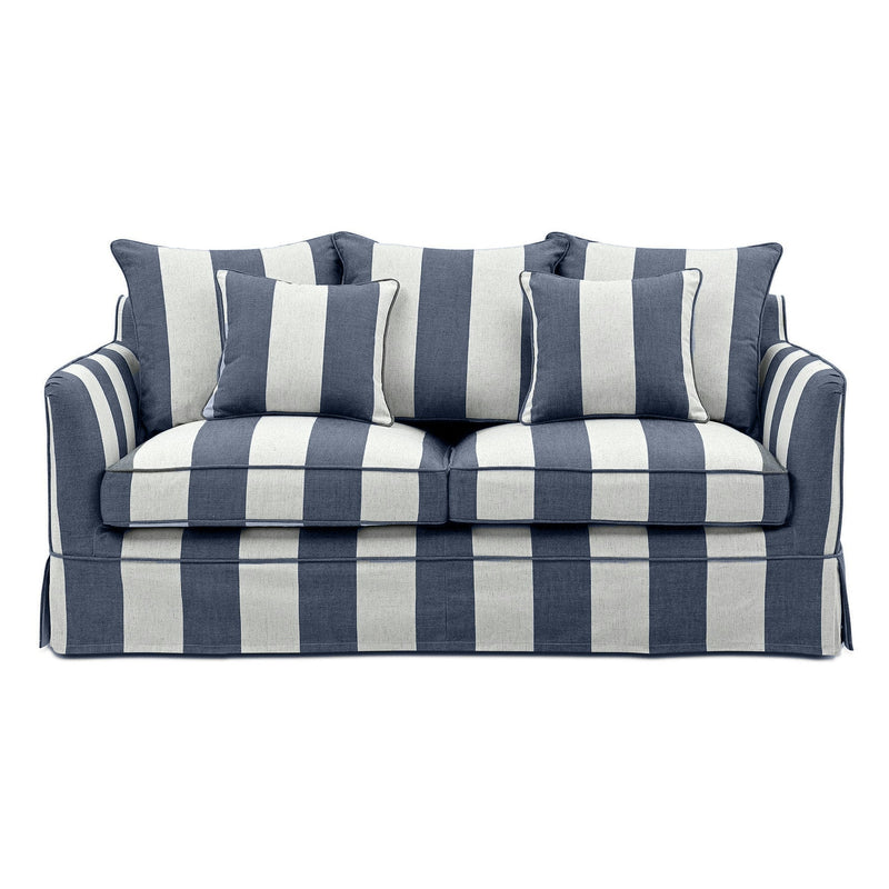 Noosa 2 Seat Sofa Denim & Cream Stripe - OneWorld Collection