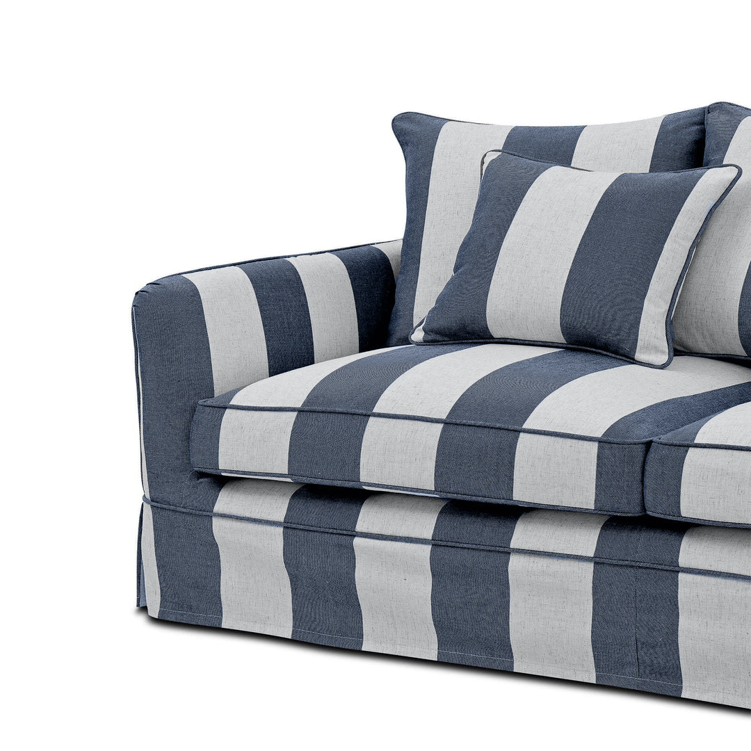 Noosa Hamptons 3 Seat Sofa Denim/Cream Stripe