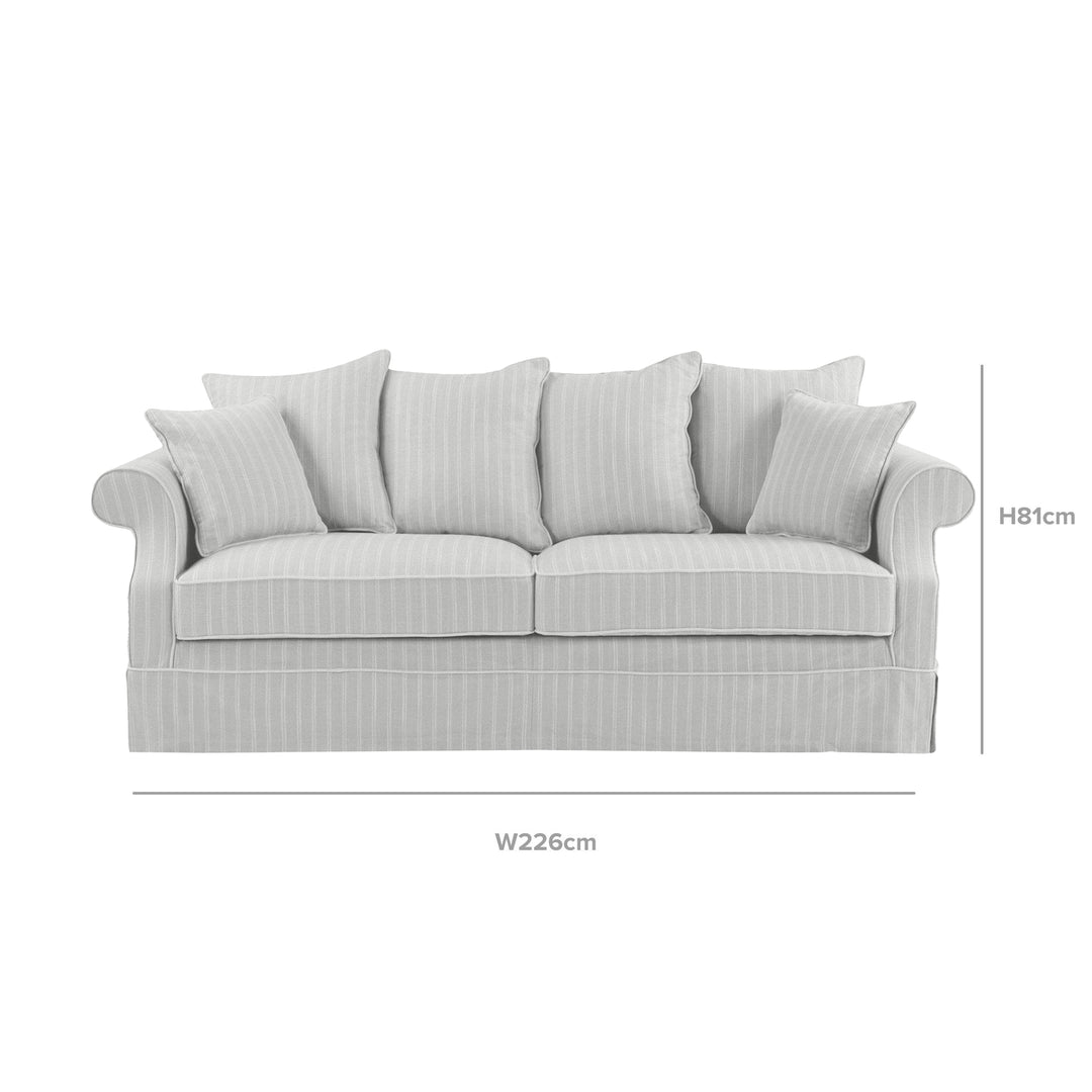 Avalon Hamptons 3 Seat Sofa Cloud Stripe