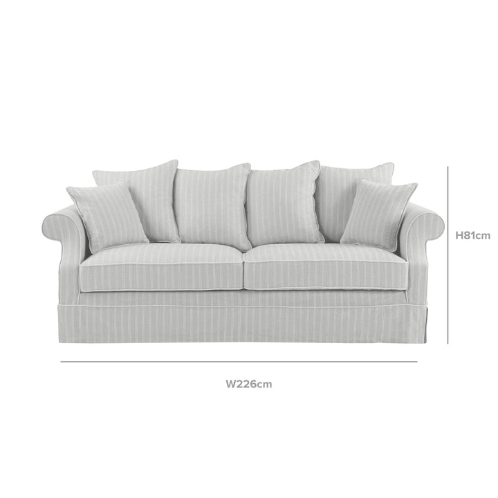 Slip Cover Only - Avalon Hamptons 3 Seat Sofa Cloud Stripe