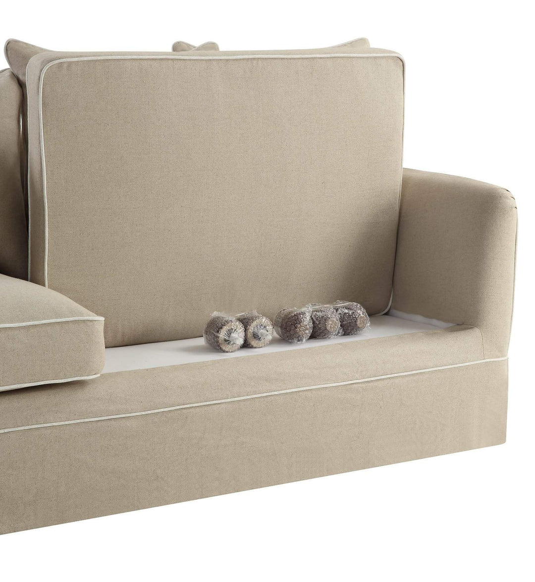 Noosa 3 Seat Sofa Natural With White Piping - OneWorld Collection