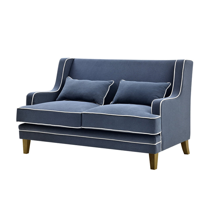 Bondi 2 Seat Sofa Navy With White Piping - OneWorld Collection